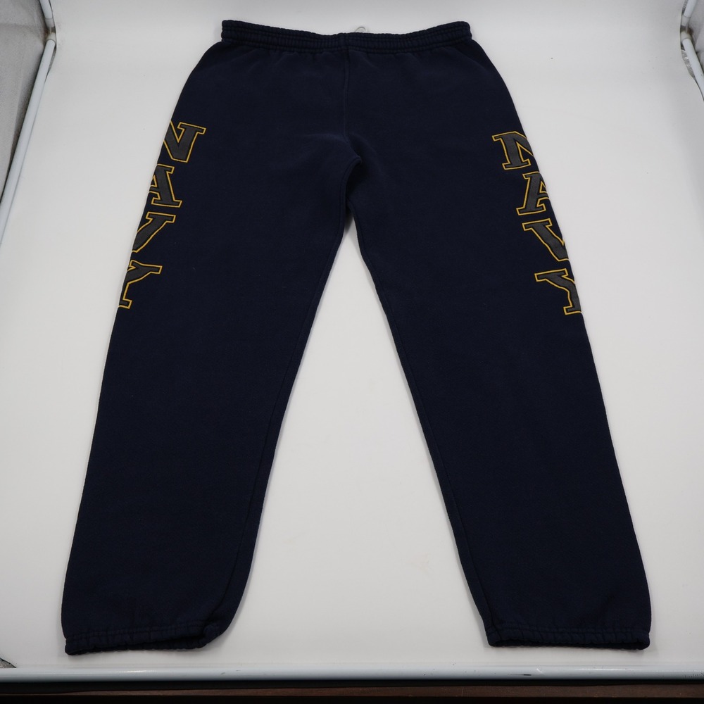 Soffe Navy Sweatpants Mens Medium Blue US Navy Graphic Fleece Joggers USA Made